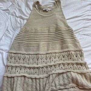 Cream Knit Sleeveless Top